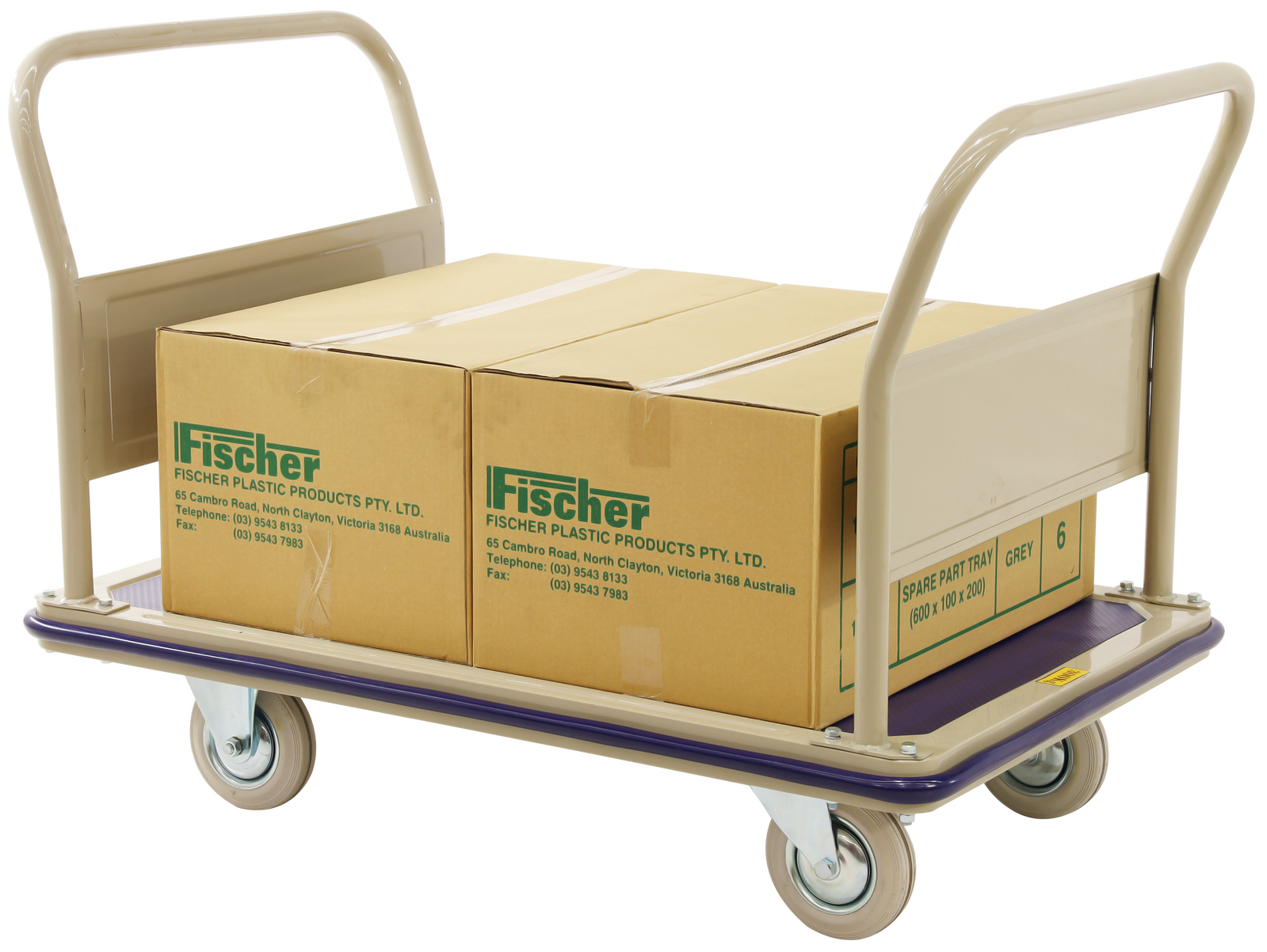 2 Fixed Handles Large Platform Trolley (1150x750mm)