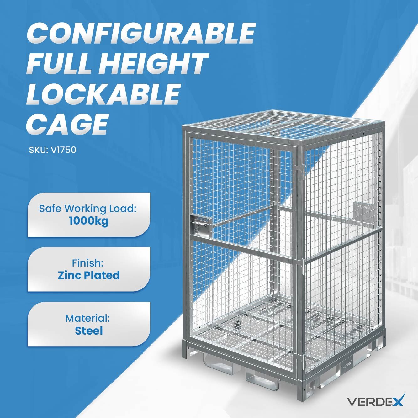 Configurable Full Height Lockable Cage