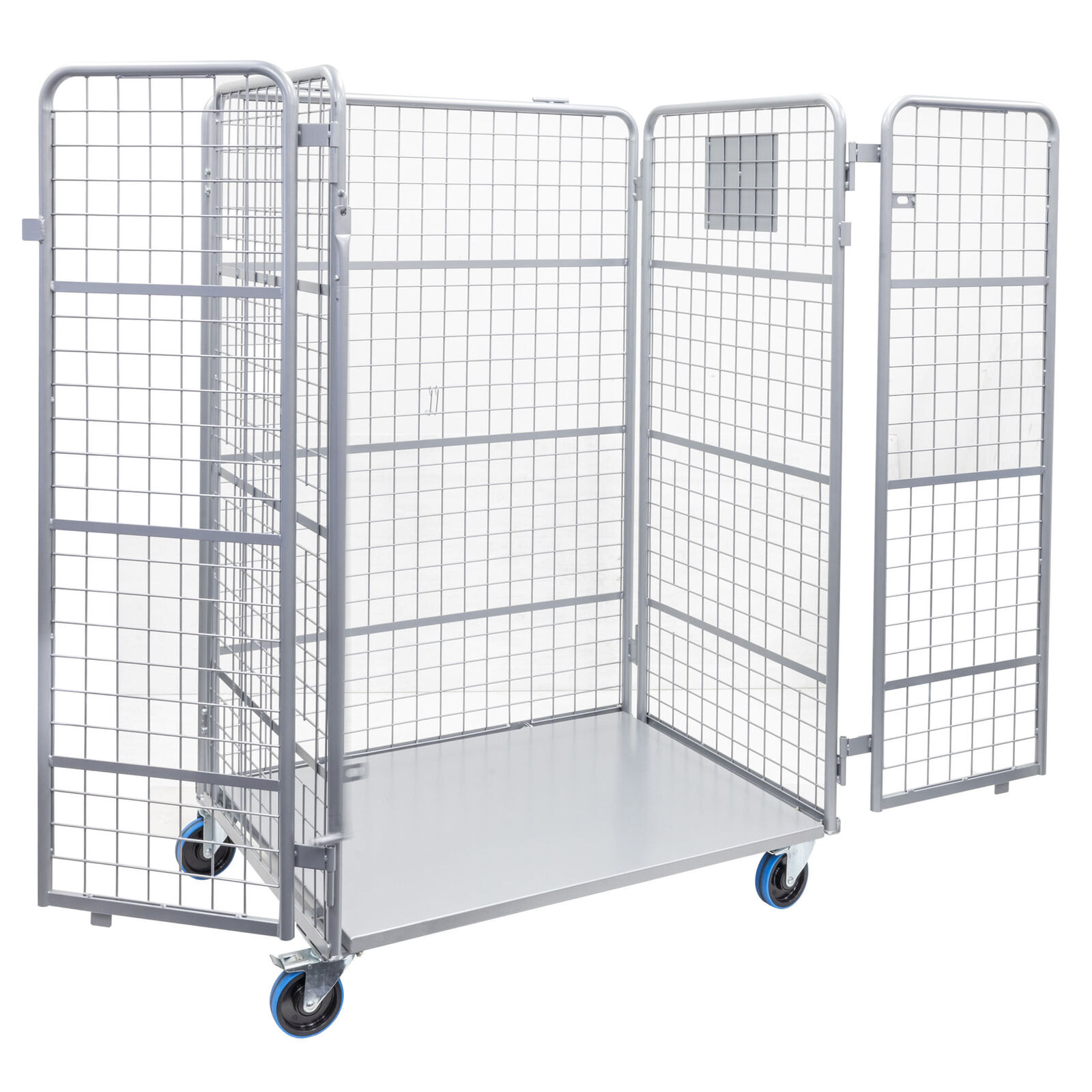 Heavy Duty 3-Sided Mesh Cage Trolley (with Doors)