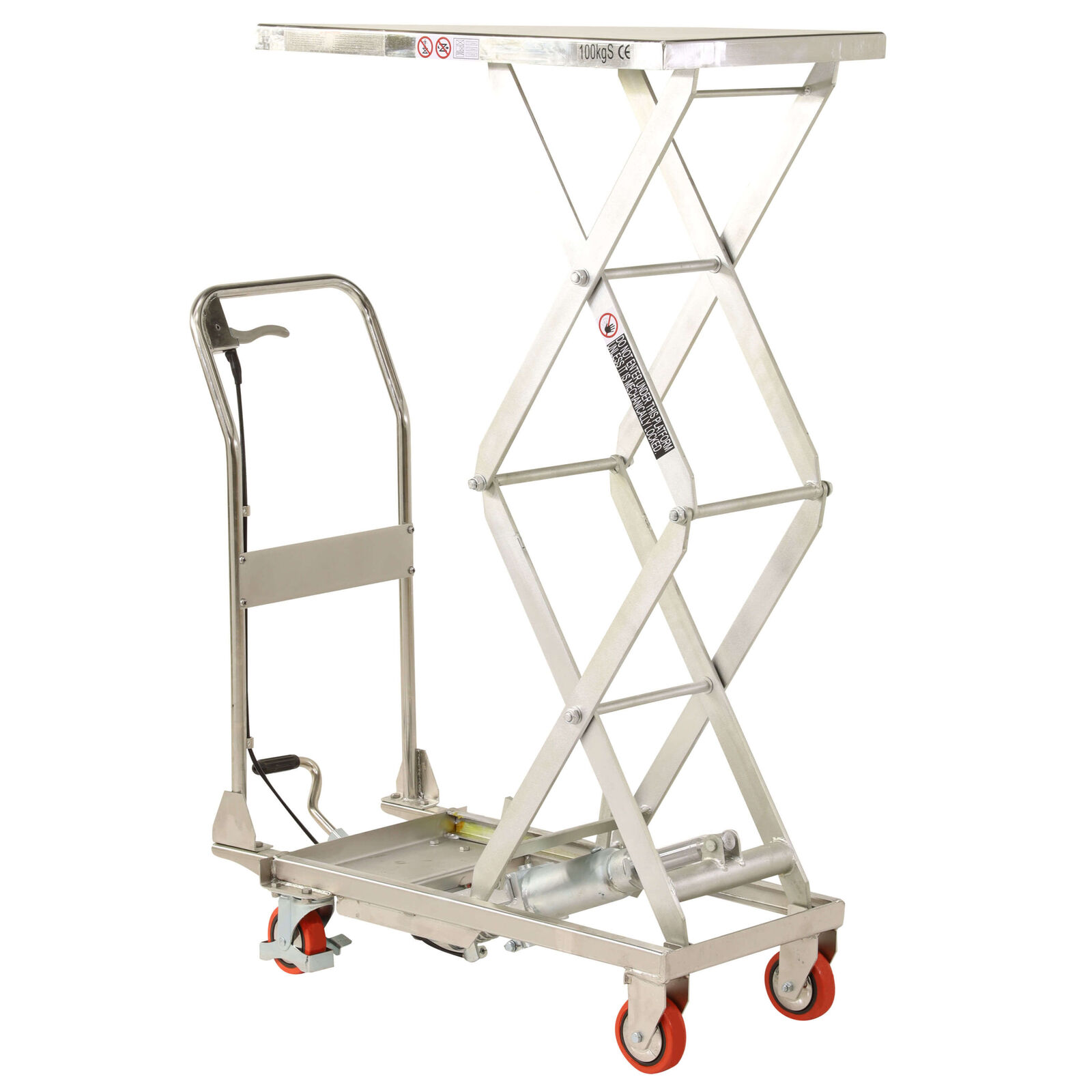 Stainless Steel Scissor Lift Trolley 445x700mm (100kg capacity)