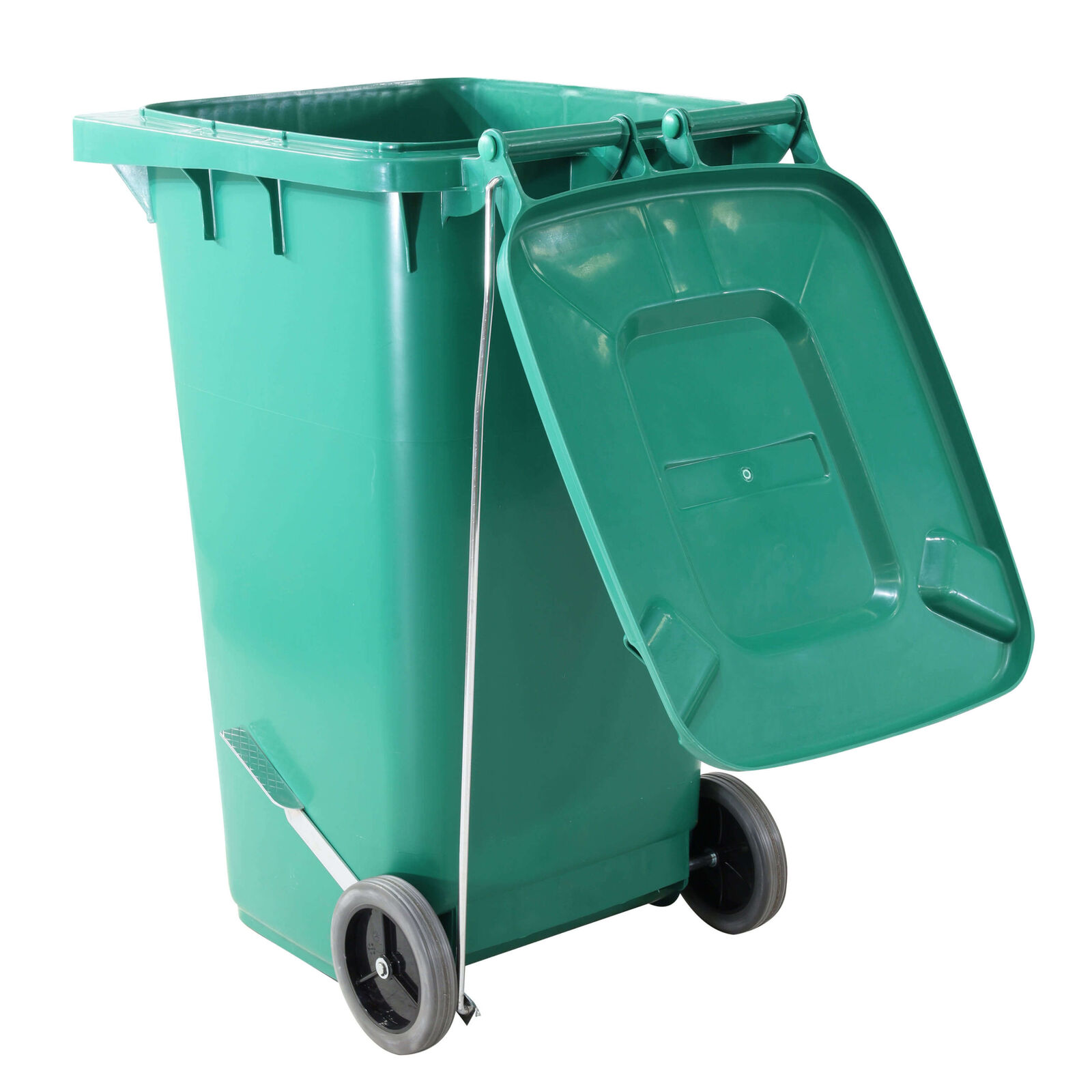Wheelie Bin With Foot Pedal - Green 240L