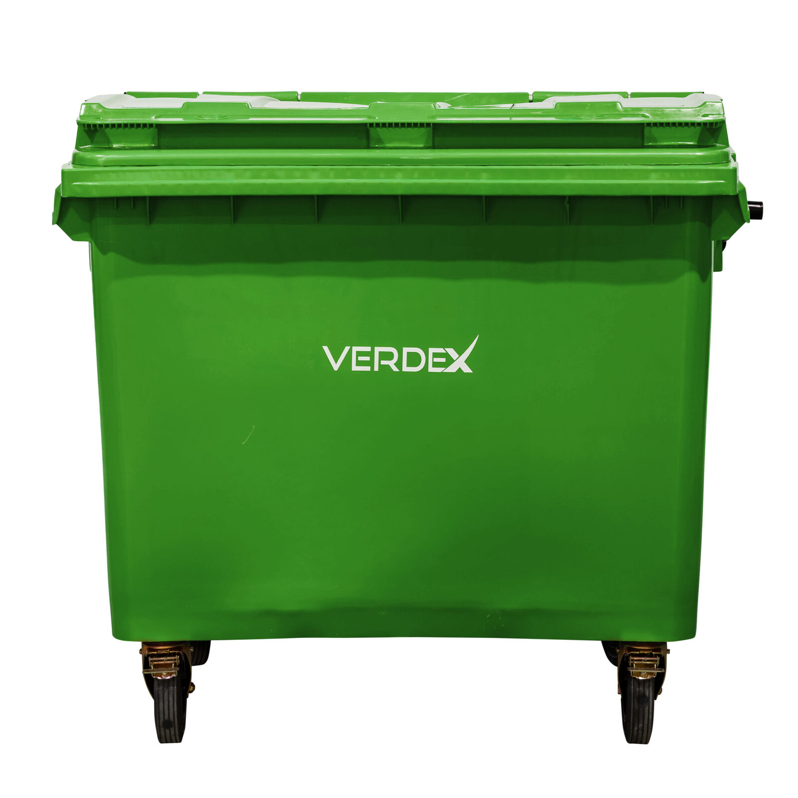 Large Plastic Wheelie Bin  -  Flat Lid 660L (Green)