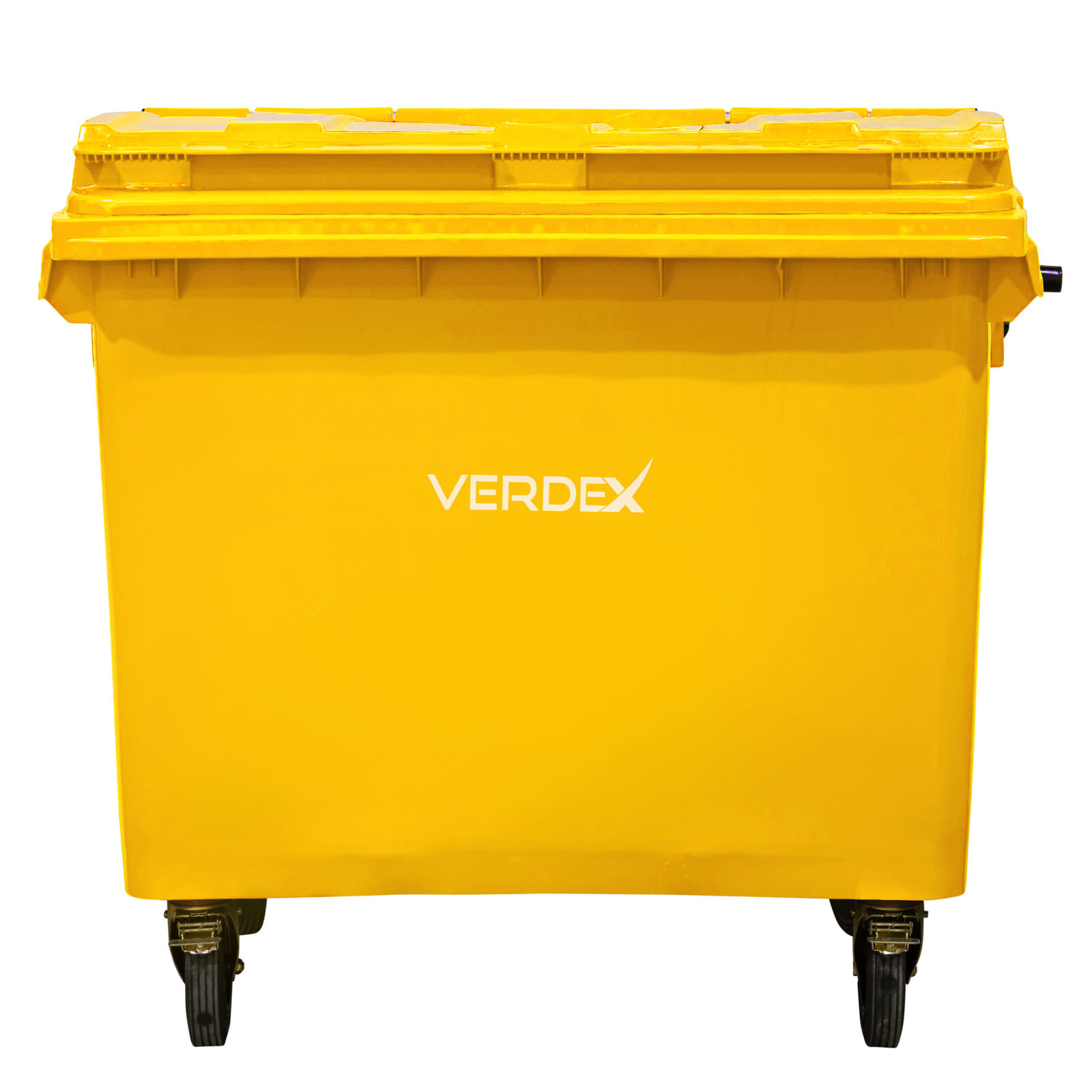 Large Plastic Wheelie Bin  -  Flat Lid 660L (Yellow)