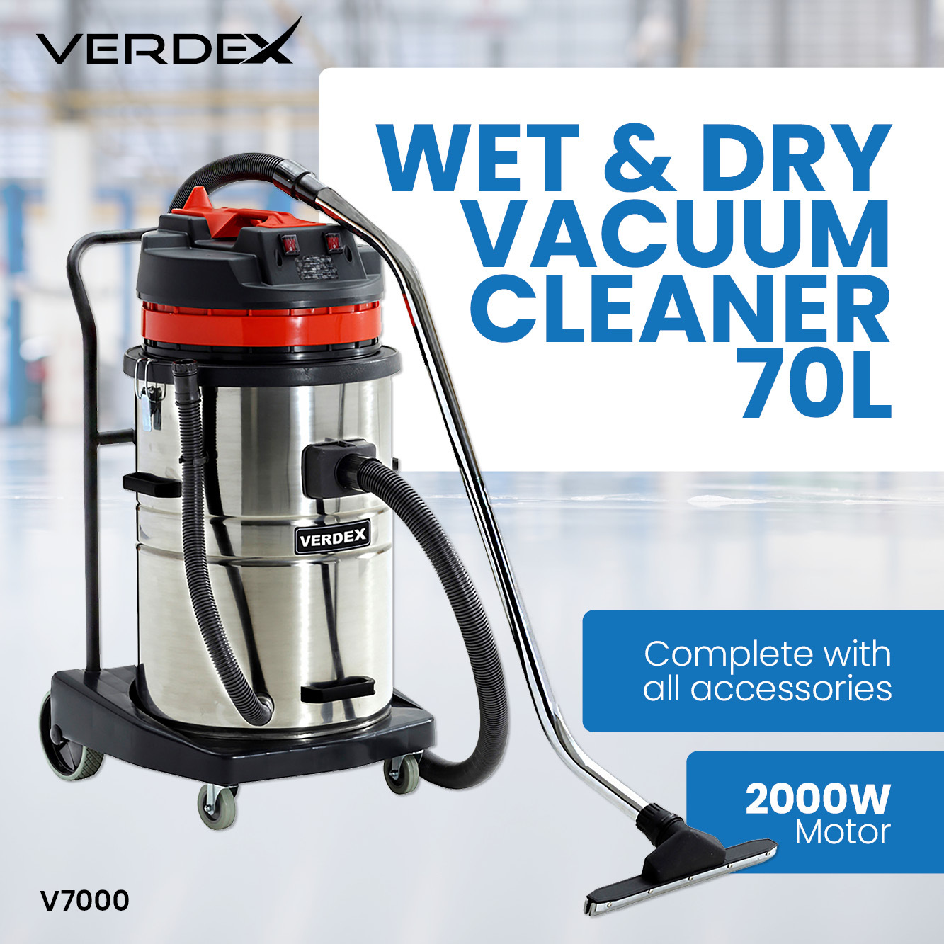 Wet and Dry Vacuum Cleaner 70L
