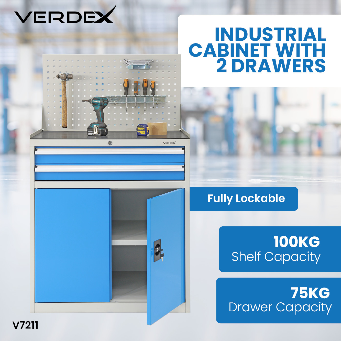 Industrial Cabinet with 2 Drawers