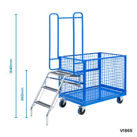 Mesh Cage Trolley with Drop Down Gate & Lockable Lid
