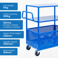 2 Tier Trolley with Bottom Basket