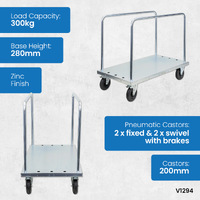 Panel Cart with Adjustable Load Bars (Pneumatic Castors)