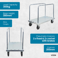 Panel Cart with Adjustable Load Bars (Pneumatic Castors)