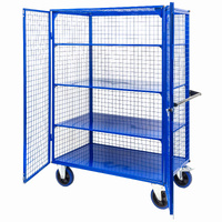 Light Duty Mesh Cage Trolley (With Steel Shelves)