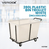 400L Plastic Bin Trolley - White