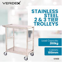 Stainless Steel 2 & 3 Tier Trolleys