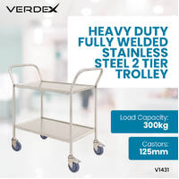 Heavy Duty Fully Welded Stainless Steel Tier Trolley