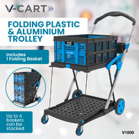 X-Cart Folding Plastic and Aluminium Trolley