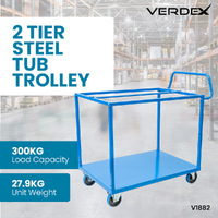 2 Tier Steel Tub Trolley