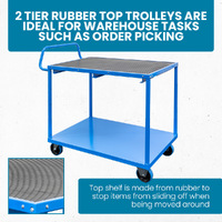 2 Tier Rubber Top Trolley