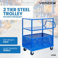 2 Tier Trolley with Bottom Basket