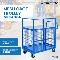 Mesh Cage Trolley with 2 Tiers