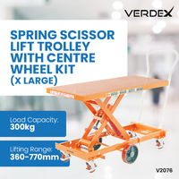 Spring Scissor Lift Trolley - 1200x500mm