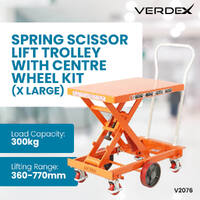 Spring Scissor Lift Trolley - 1200x500mm