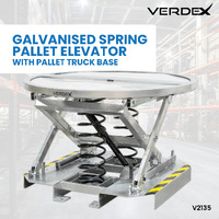 Galvanised Spring Pallet Elevator with Pallet Truck Base