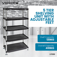 5 Tier Shelving Unit with Adjustable Feet