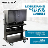 Mobile Panel Cart With Storage Cabinet