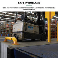 Fixed Safety Bollards -  Yellow 'U' Bar low Bollards