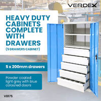 Heavy Duty Industrial Storage Cabinets 5 Drawer Cabinet ( 5 x 200mm drawers)