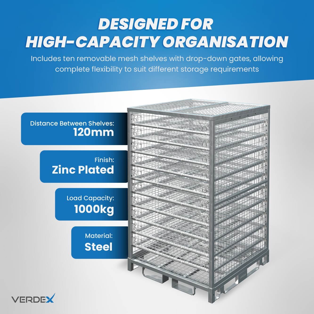 Configurable Full Height Cage with Shelves