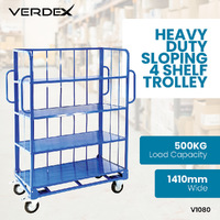 Heavy Duty Sloping 4 Shelf Trolleys
