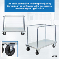 Panel Cart with Adjustable Load Bars (Pneumatic Castors)