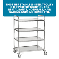 4 Tier Stainless Steel Trolley