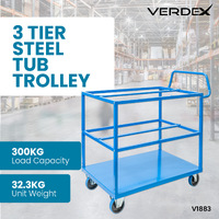 3 Tier Steel Tub Trolley