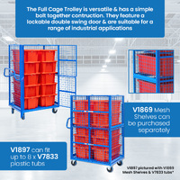 Full Cage Trolley with Double Swing Door