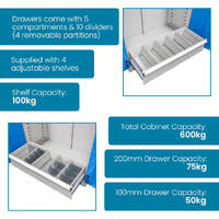 Heavy Duty Industrial Storage Cabinets 6 Drawer Cabinet ( 3 x 100mm & 3 x 200mm drawers)