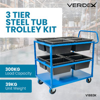 3 Tier Steel Tub Trolley