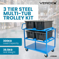 3 Tier Steel Multi-Tub Trolley