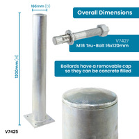 Galvanised Safety Bollards (Concrete Fillable)