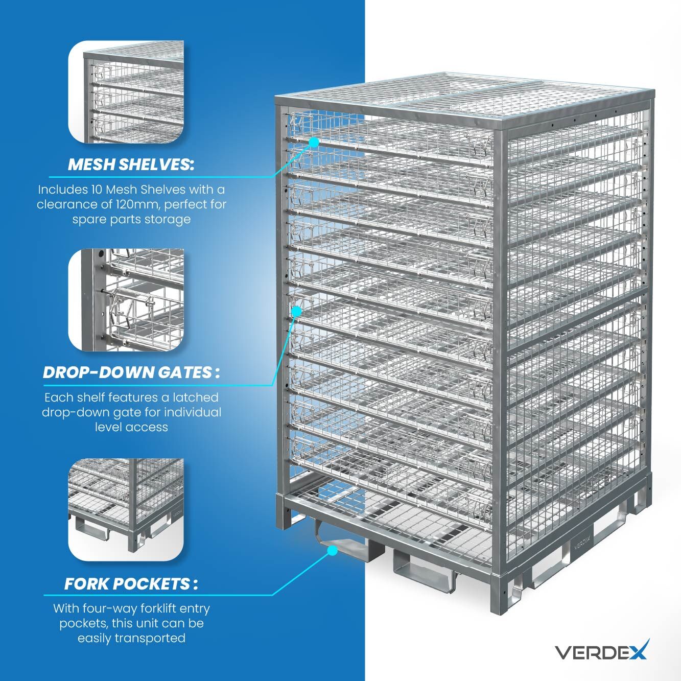 Configurable Full Height Cage with Shelves