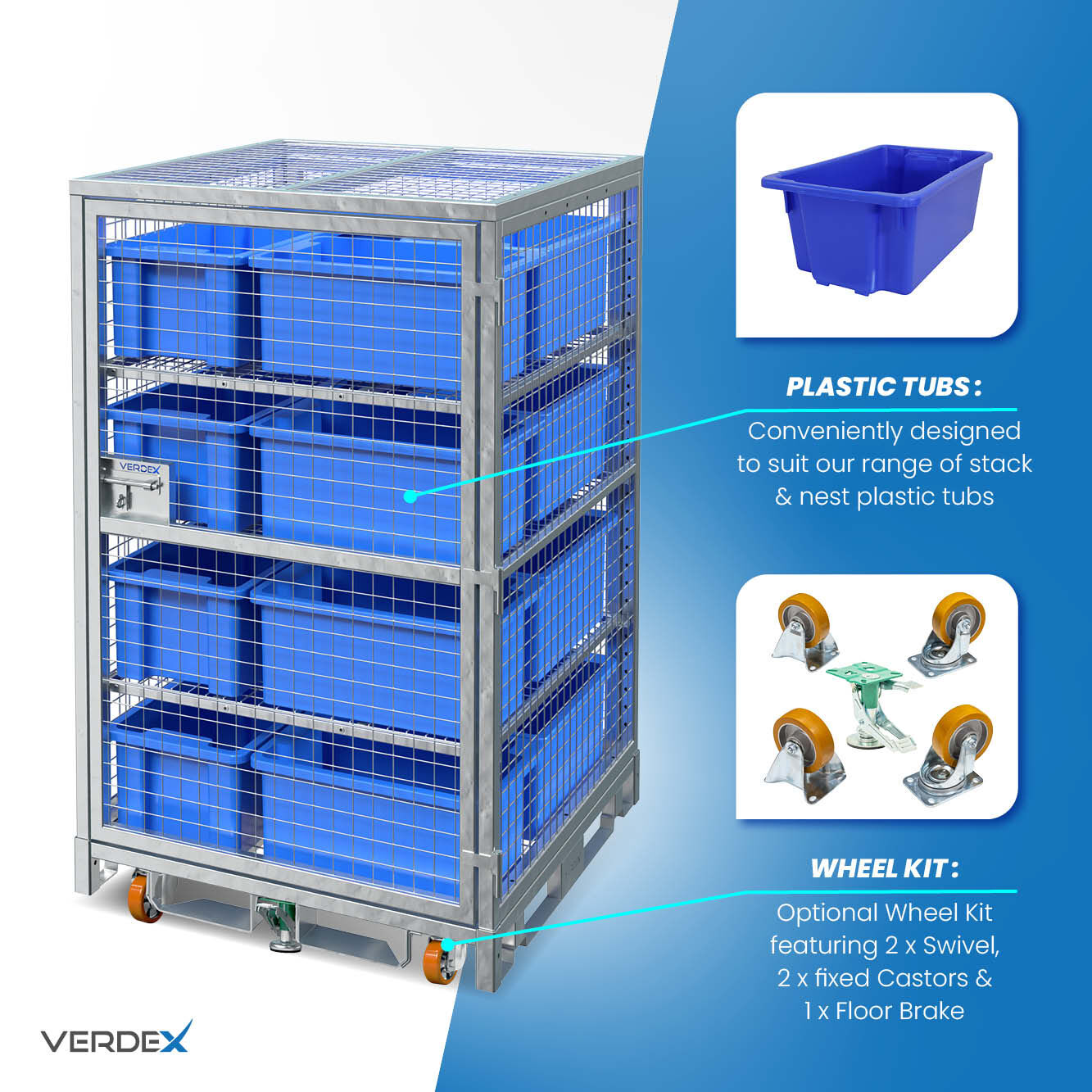 Configurable Full Height Lockable Cage with Shelves