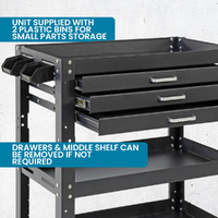 Steel Utility Cart (3 Drawers + 3 Shelves)