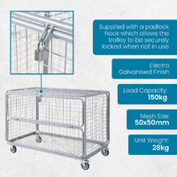 Mesh Trolley with Folding Lid & side