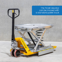 Galvanised Spring Pallet Elevator with Pallet Truck Base