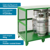 Fork Gas Storage Cage - 6 Cylinders