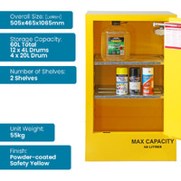 Flammable Liquid Cabinet - 60L Capacity