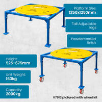 Heavy Duty Pallet Stand (with Tall Adjustable Legs & Turntable)