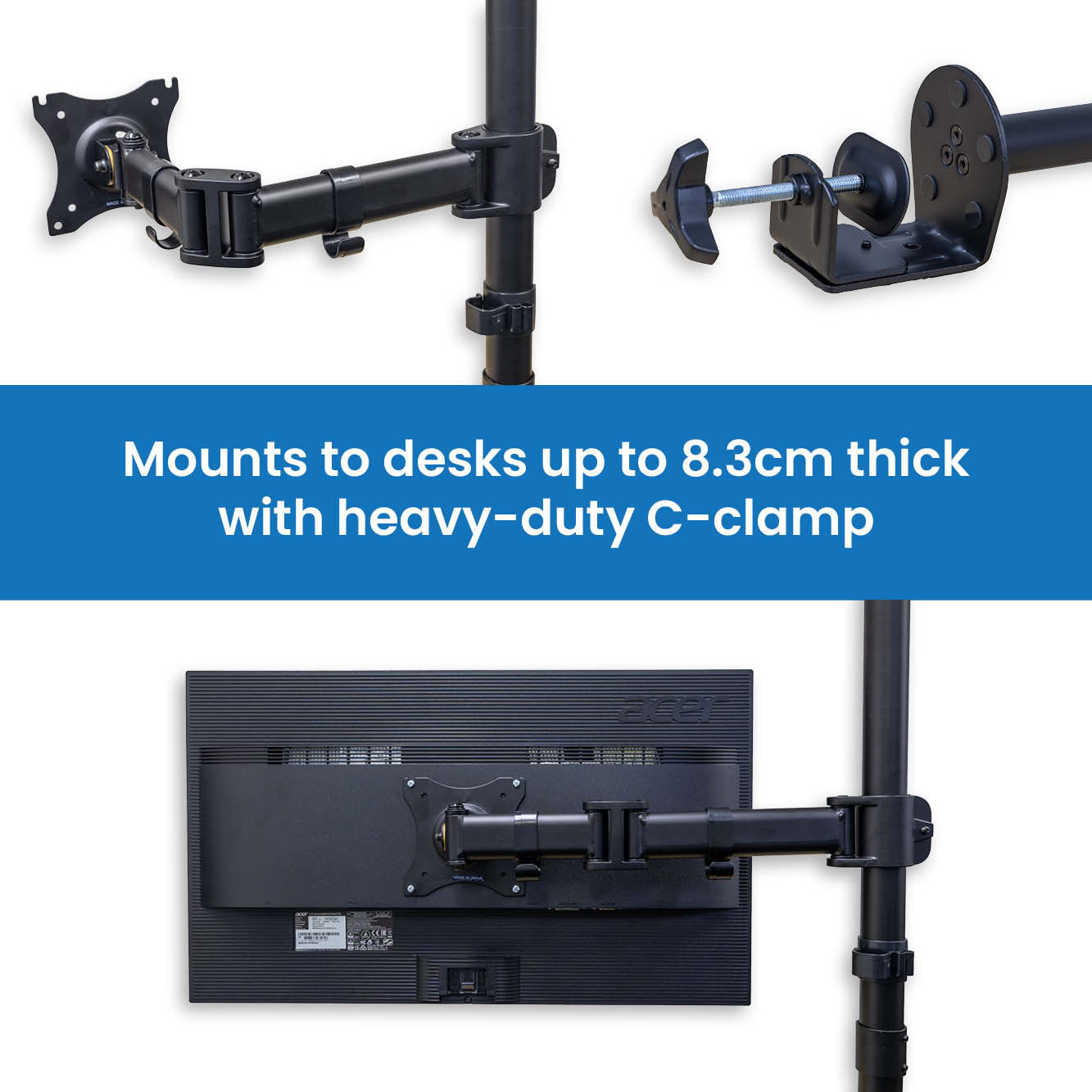 Adjustable Single Arm Monitor Stand