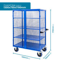Light Duty Mesh Cage Trolley (With Steel Shelves)