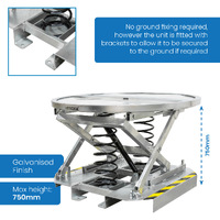 Galvanised Spring Pallet Elevator with Pallet Truck Base